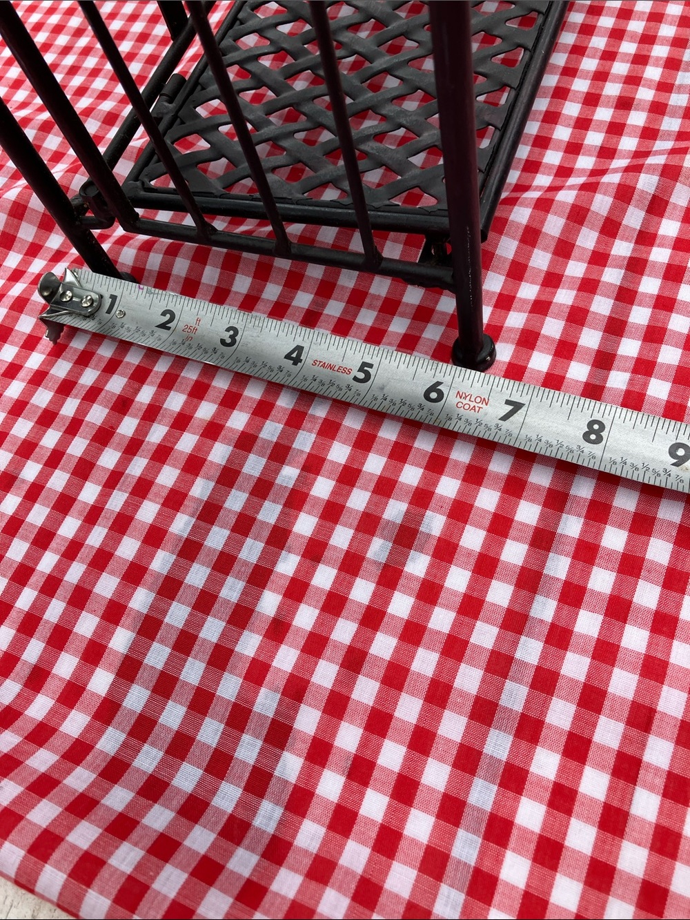 Cast Iron Three Shelf Stand With Lattice Shelves Which Fold Down - Picture 8 of 11